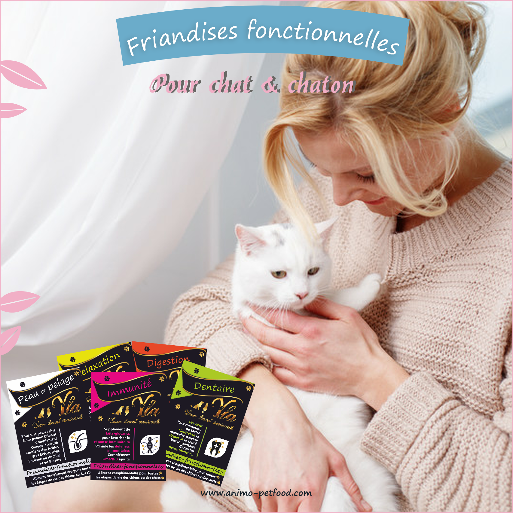 FRIANDISES FONCTIONNELLES POUR CHAT-PEAU ET PELAGE-DIGESTION DENTAIRE-RELAXATION-IMMUNITE-friandises chaton